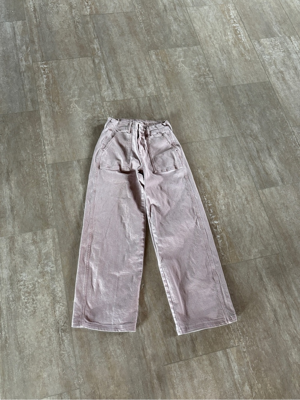 Light Mauve Wide Leg Jeans American Eagle 0